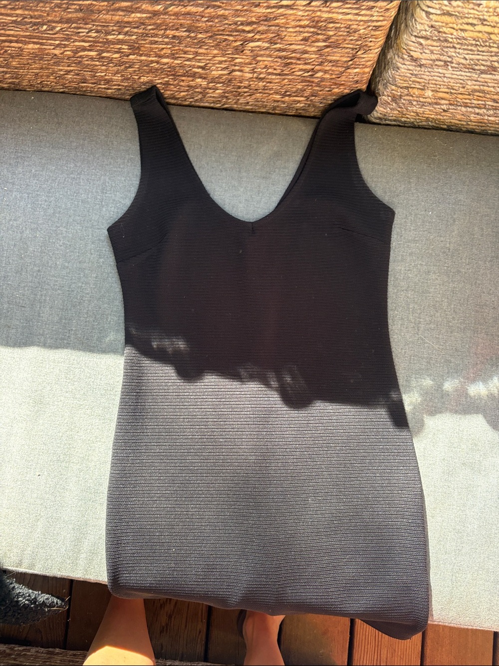 Forever 21 Black Ribbed Mini Dress